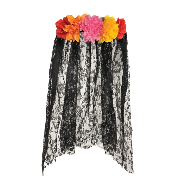 Day Of The Dead Women’s Halloween Veil Costume Accessory NWT - Picture 7 of 9